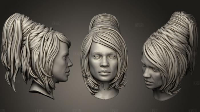 Black Woman Head 5 stl model for CNC